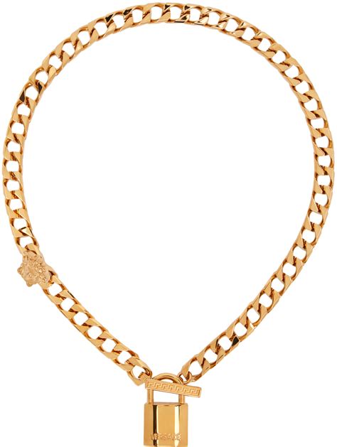 versace chain necklace|versace lock statement necklace.